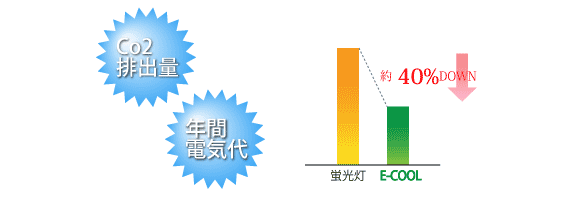 蛍光灯とE-COOLの電力比較